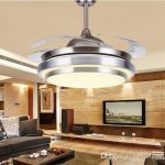 ceiling fans with led lights and remote control online cheap 31 8/9 modern chrome round shaped led ceiling fan NHENUDG