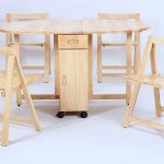 drop leaf table with folding chairs stored inside drop leaf table XJAMMVK