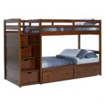 wooden bunk beds with stairs and drawers pine ridge front loading stair bunk bed - chocolate - RMLEQNH