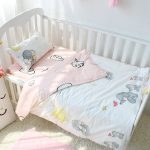 3pcs set Pure Cotton Baby Bedding Set Elephant Pattern Baby Bed