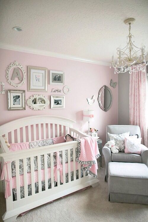 Soft and Elegant Gray and Pink Nursery | KENDALL MAE | Nursery, Baby