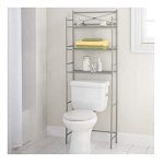 Mainstay.. 3-Shelf Bathroom Space Saver Storage Organizer Over The Rack  Toilet Cabinet Shelving Towel Rack (Satin Nickel)
