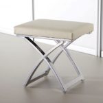 BEDROOM STOOL FAUX LEATHER TOP 3 fabrics with or without FRAME ECF