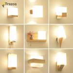 TRAZOS Nordic Wood Wall Lamps Modern Wall Mounted Luminaire Iron