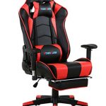 Big Gaming Chair Ergonomic Racing Computer Chair with Footrest,Red