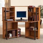 Amazon.com: Corner Computer Desk Workstation with hutch, Brown: Beauty