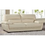 Cream Faux Leather Sofa | Wayfair