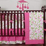 Amazon.com : Modern Pink and Lime Green Circles Baby Girl Bedding