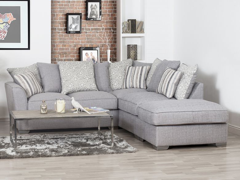 Revo LHF Fabric Corner Sofa with Stool - Furniture Barn