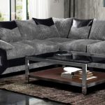 Camellia Fabric Corner Sofa : Black And Grey - High Quality Cheap