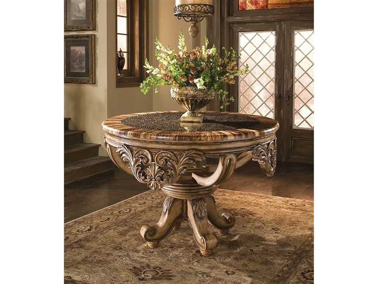 Benetti's Italia Dynasty 56'' x 56'' Foyer Table with Bamboo Ring
