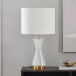 Metalized Glass Table Lamp + USB - Large (Pearl) | west elm