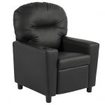 Best Choice Products Black Leather Kids Recliner Chair with Cup
