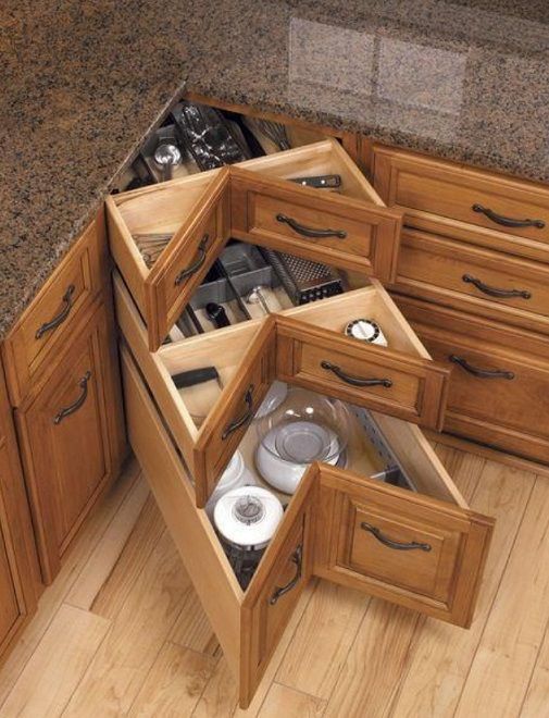 How to DIY Corner Kitchen Drawers | Ideas for the House | Pinterest