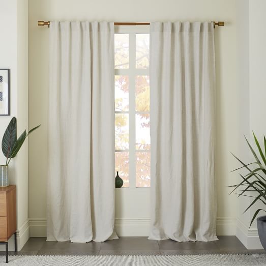 Belgian Flax Linen Curtain - Natural | west elm