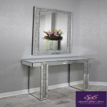 Mirrored Console Table with Diamond Crush Detail Legs. u2013 Sparkle