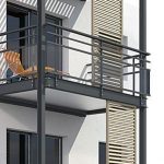 modern balcony design with sliding shades | Architecture and Design