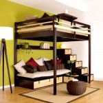 Bedding, Modern loft bed with couch bunk beds for kids with desks