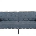Modern Tufted Fabric Sleeper Sofa Bed with Nailhead Trim, Grey