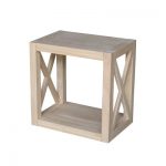 Hampton Solid Wood Narrow End Table Unfinished - International