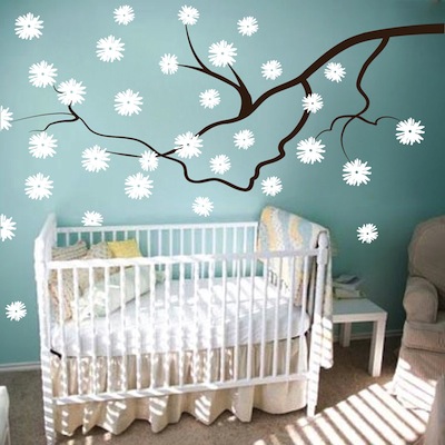 Nursery Contemporary Floral Branch Wall Decal | Trendy Wall Designs