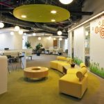 Colorful corporate office interior design by Space Architecture