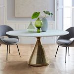 Silhouette Pedestal Dining Table - Oval White Marble | west elm