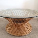 Vintage Bielecky Brothers Round Rattan Coffee Table