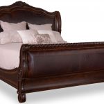 Bedroom Valencia Leather Upholstered King Sleigh Bed