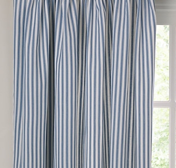 Curtains Ticking stripe, blue and white Cheap curtains
