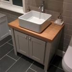 Manor House Grey Vanity Unit with Solid Oak Top | Aspenn Furniture