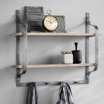 Rustic Pine Shelf with Hooks | Pottery Barn