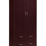 Amazon.com: Hodedah Two Door Wardrobe, with Two Drawers, and Hanging