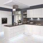 white gloss kitchen with grey worktops - Google Search | home