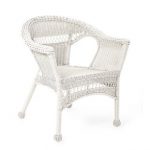White Resin Wicker Chairs | Wayfair