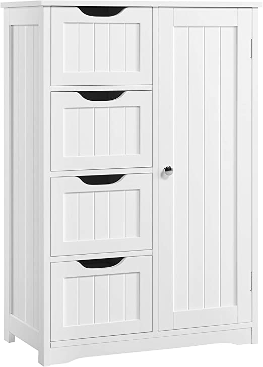 Amazon.com: YAHEETECH Wooden Bathroom Floor Cabinet, Side Storage .
