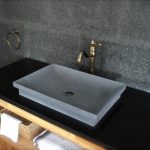 China Dark Gray Basalt Stone Bathroom Vessel Sink - China Vessel .