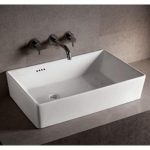 White Rectangular Vessel Sink, 31 1/2", Ceramic, Whitehaus .