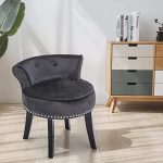 Amazon.com: Velvet Makeup Vanity Stool Chair Bench for Bedroom .