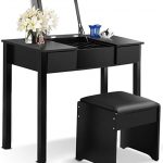 Amazon.com: Large Space Tabletop Black Vanity Desk Middle Part .