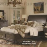 New Country Solid Wood Storage Sleigh Bed Bedroom S