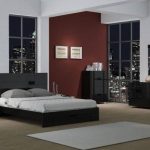 Black High Gloss Finish King Bedroom Set 3Pcs Modern Global United .
