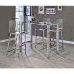 Buy Coaster Recreation Room Bar Height Dining Room Set in Chrome .