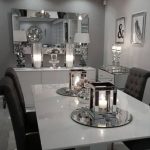 SANDOR 2" White Glass & White High Gloss Extendable Dining Table .