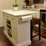 DIY farmhouse style kitchen island with seating for a small .