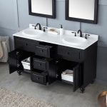 Shop OVE Decors Kensington 60 in Black Double Sink Bathroom Vanity .