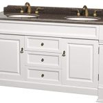 Andover 60 Inch Double Bathroom Vanity in White, Imperial Brown .