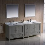 FVN20-361236GR Oxford 84 Inch Gray Traditional Double Sink .