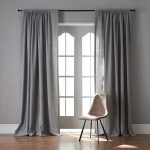 Modern Grey Color Linen Solid Sheer Curtain Window Curtains For .