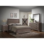 Shop Large Scale Rustic Wooden Grey Queen Bedroom Set - Overstock .